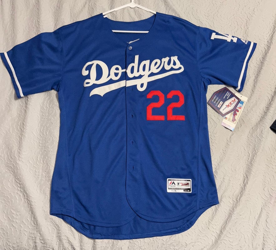 Majestic Cool Base Los Angeles Dodgers Clayton Kershaw Home Blue Jersey SIZE 48 NWT