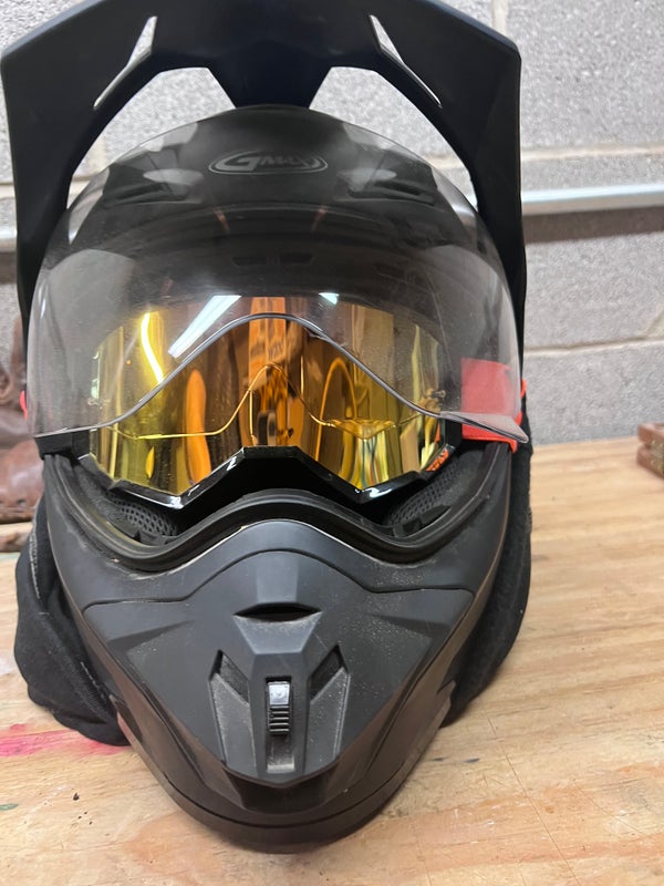 Black Motocross Helmet And Goggles