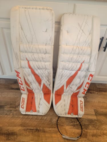 Neuvirth Used CCM Extreme Flex 4 Goalie Leg Pads Pro Stock