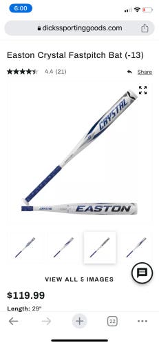Easton (-13) 16 oz 29" Crystal Softball Bat