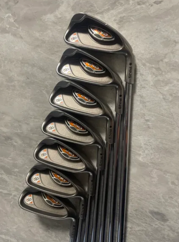 Men's Used Ping Right Handed G10 Iron Set Stiff Flex Steel Shaft 4-W Black Dot