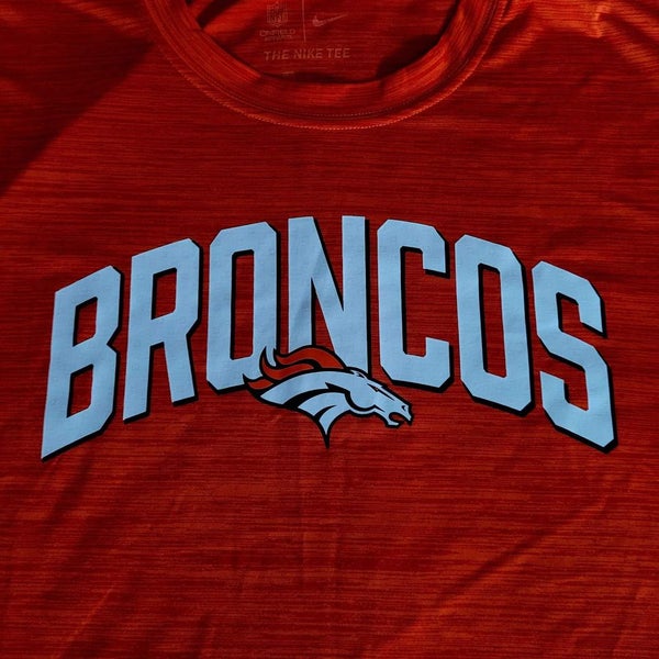 Nike, Shirts, Nfl Denver Broncos Dri Fit Tshirt Mens Size L Orange W Blue  Logo Team Apparel