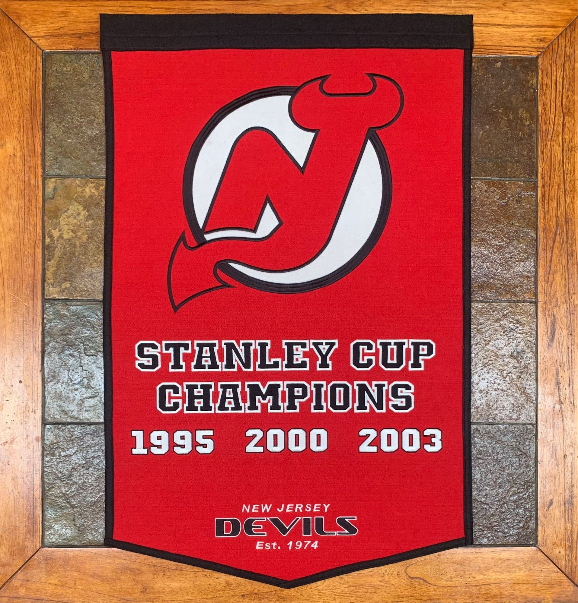 New Jersey Devils 1995 Stanley Cup Champions Felt Flag Pennant