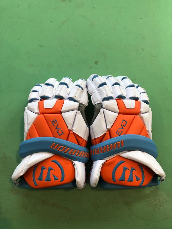Used Team91 Warrior EVO QX Lacrosse Gloves Large