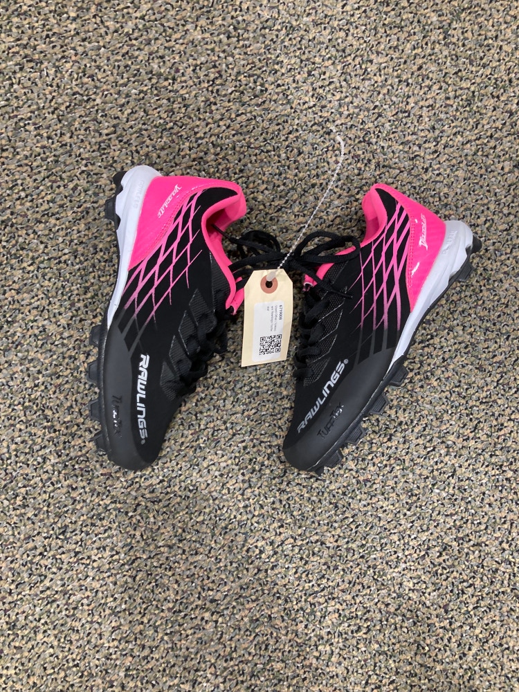 Used Rawlings Size 2.0 Black & Pink BB/SB Cleats