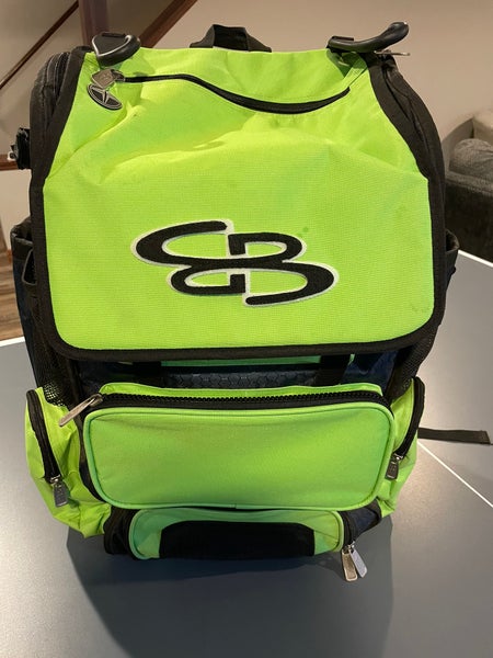 Navy/Lime Green Boombah Superpack Bat Pack -Backpack Version - For Baseball or Softball