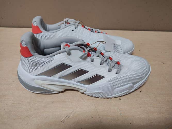 Adidas Baracade Ladies Tennis Shoes Size 9 White/Grey/Red IF0407