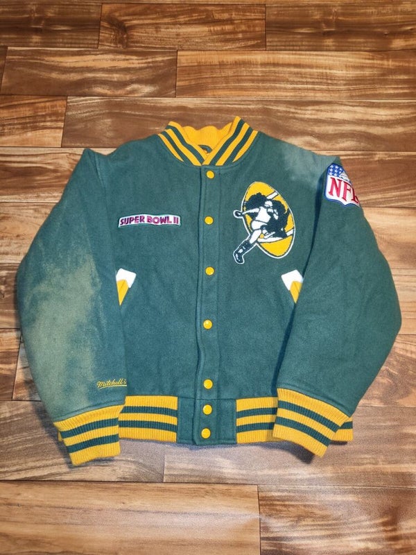 Green Bay Packers NFL Men's Big & Tall Full-Zip Super Bowl Wool Jacket