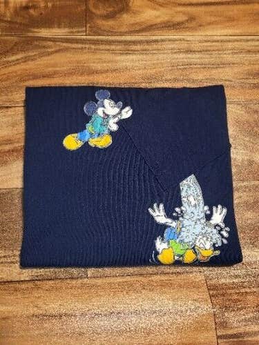 Vintage 1990s Mickey Mouse Daffy Duck Funny Promo Pocket T Shirt Size L/XL