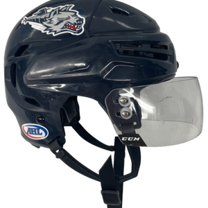 BAUER REAKT PRO STOCK HOCKEY HELMET NAVY BLUE SMALL WOLFPACK AHL USED(11009)