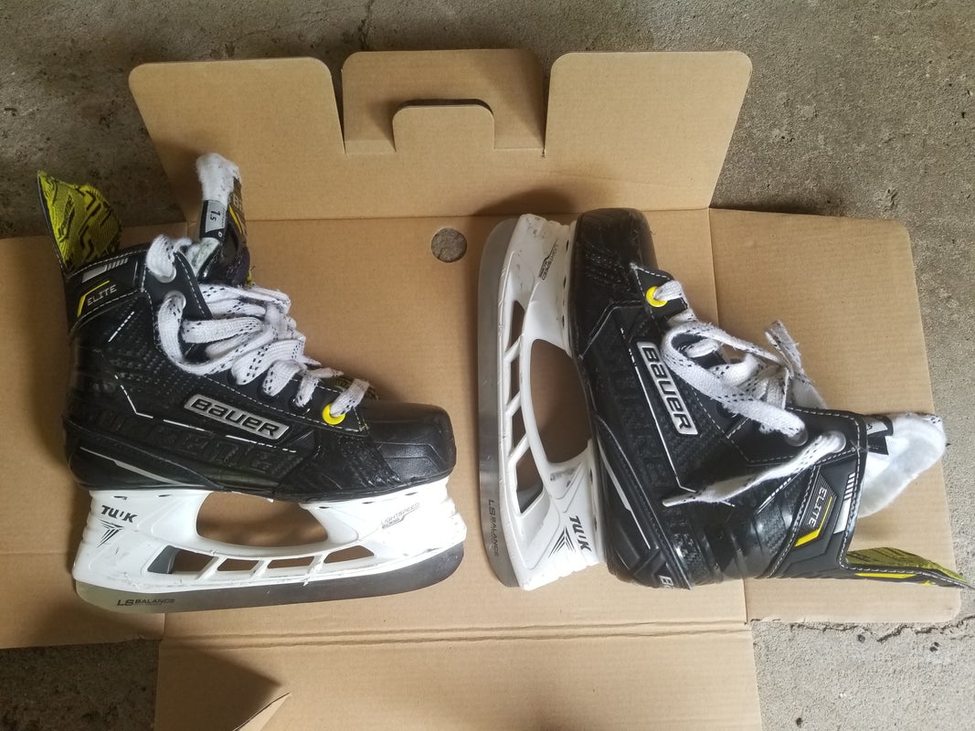 Used Bauer Supreme Elite Hockey Skates Regular Width Size 1.5