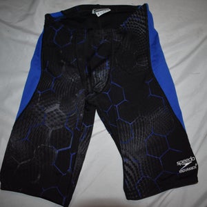 Speedo Endurance+ Jammer Swimwear, Black/Blue, Size 28