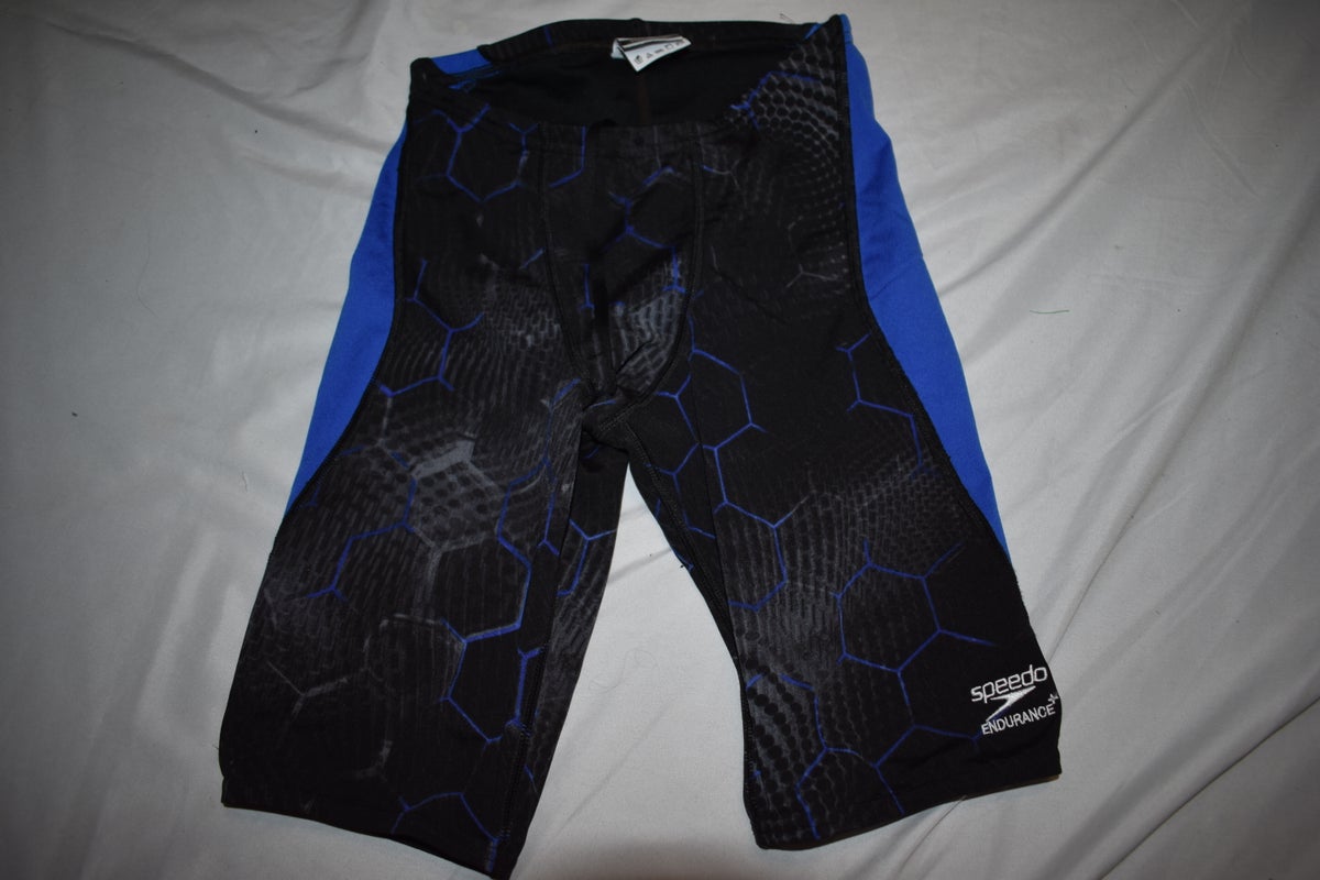 Speedo Endurance+ Jammer Swimwear, Black/Blue, Size 28
