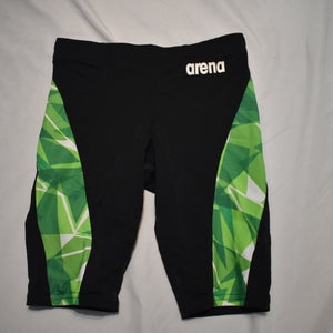 Arena Shattered Panel Jammer Swimsuit, Black/Green, Size 24
