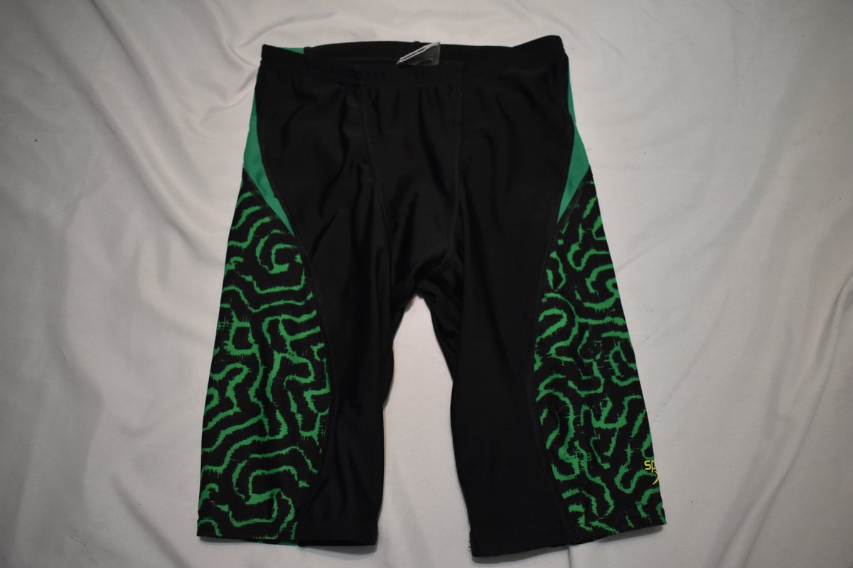 Speedo Pro LT Jammer Swimsuit, Black/Green, Size 26