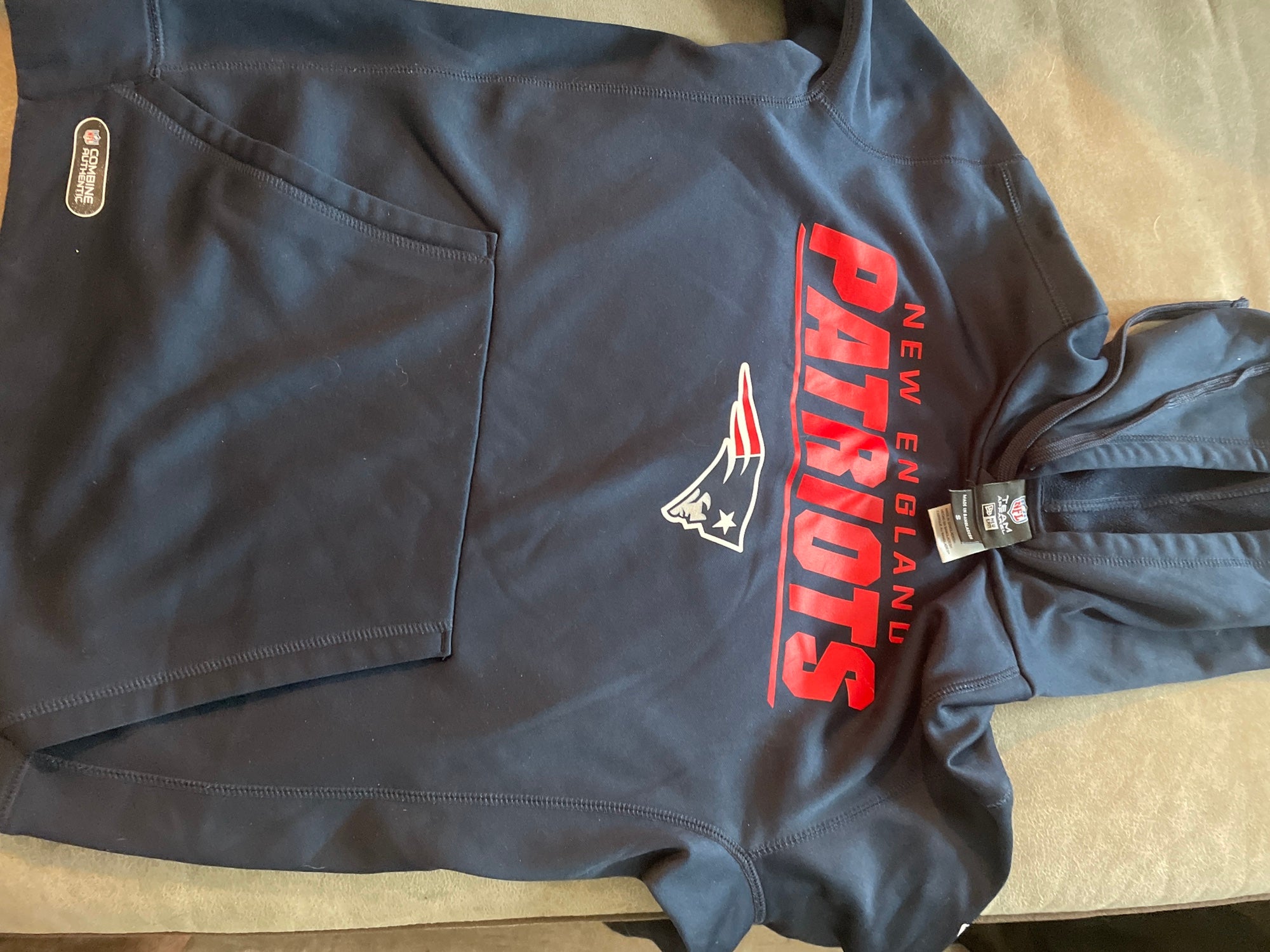 New England Patriots NFL Pullover Cotton Poly Hoodie Navy Men S [New w  tags]