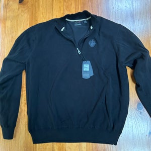 Black New XL Men's Greg Norman Lined Pima Quarter Zip