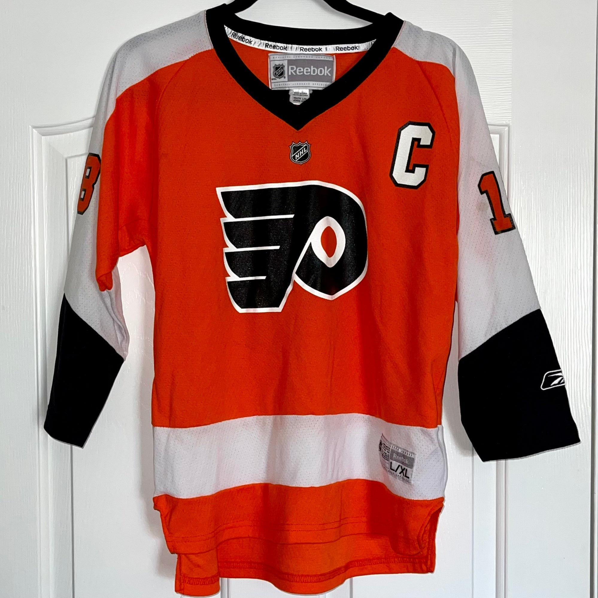 Reebok Philadelphia Flyers Youth Premier Home Jersey - Orange