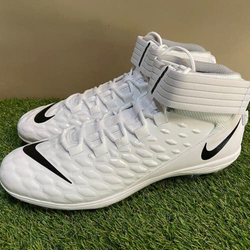 Nike Force Savage Pro 2 White Black Football Cleats AH4000-100 Men Size 16 NEW