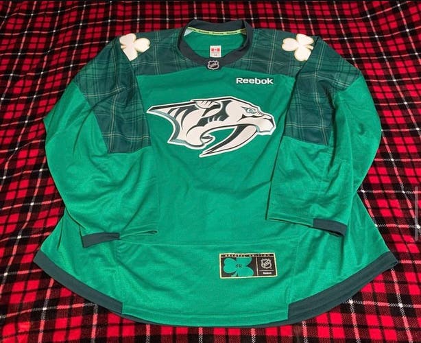 Nashville Predators Reebok St. Patrick’s Day Warm-Up Jersey