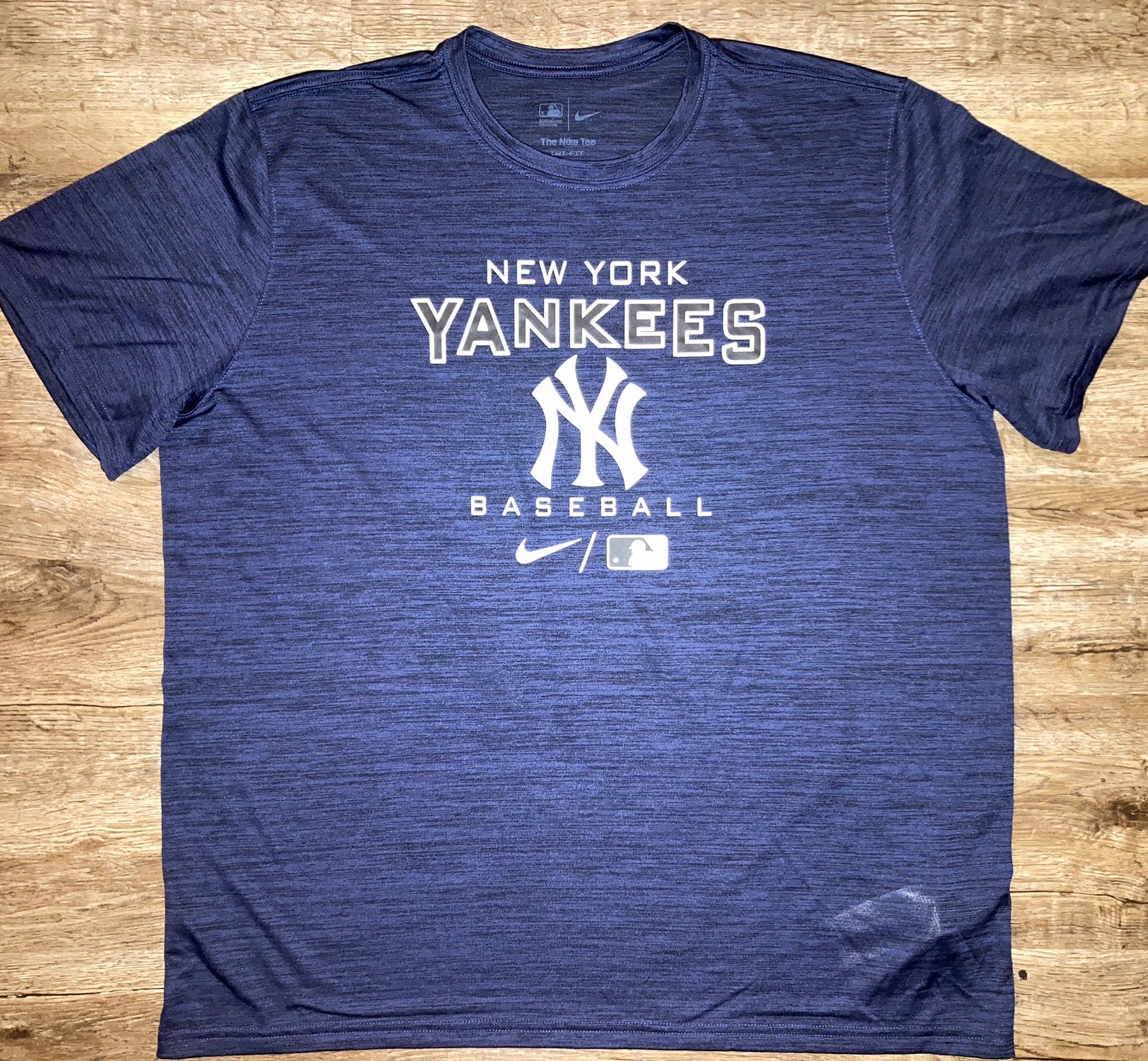 NEW YORK YANKEES Blue Gray Jersey Shirt Sewn Stitched Large Blue Gray  Imagewear