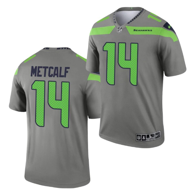 NWT youth medium DK metcalf seattle seahawks inverted Jersey grey