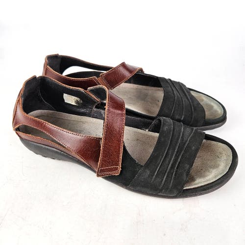 Naot Papaki Black Velvet Cinnamon Sandal Shoe Women's Size: 39 / 8