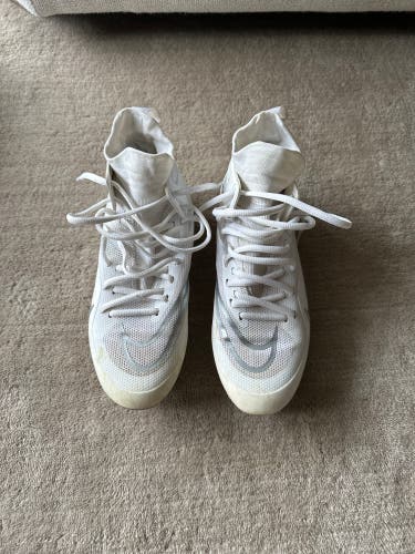 White Adult Used Men's Size 7.0 (Women's 8.0) Nike Mid Top Alpha Huarache 8 Elite