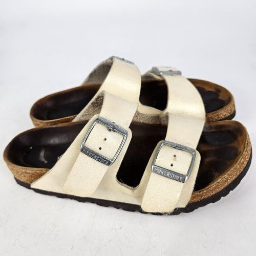 Birkenstock Arizona Metallic Beige Glitter Soft Footbed Sandals Size 36 / 5