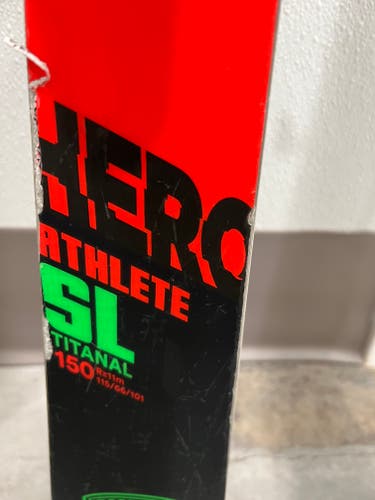 Used Kid's 2021 Rossignol 150 cm Racing Hero Athlete SL Skis With Bindings