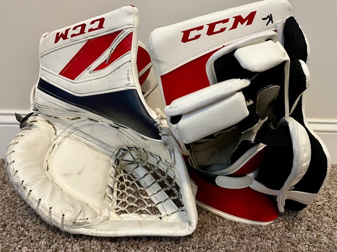 Used Regular CCM Premier II Pro Stock Glove and Blocker