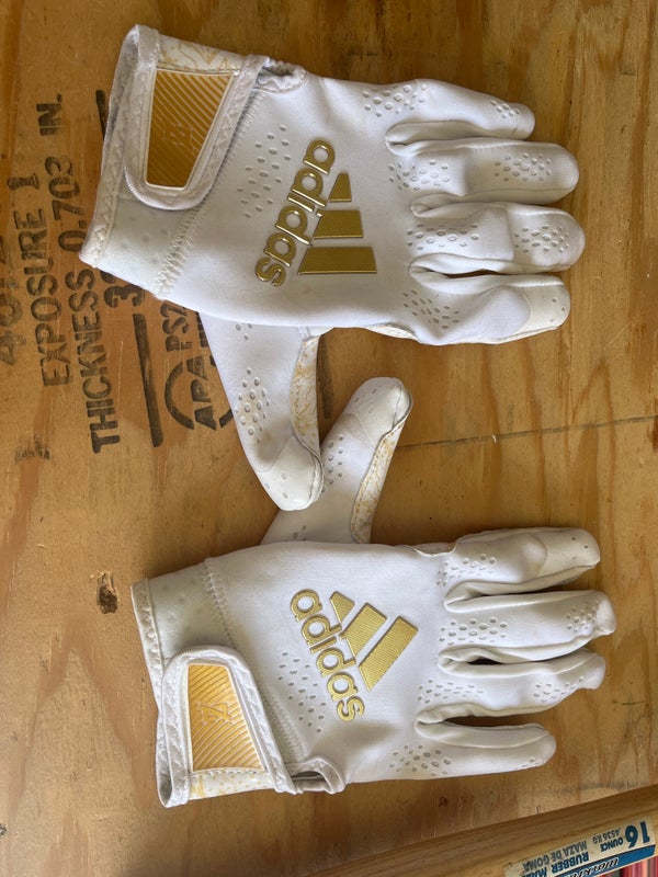 Adidas Adult Adizero 12 Big Mood DSG Football Gloves - White & Silver - L (Large)