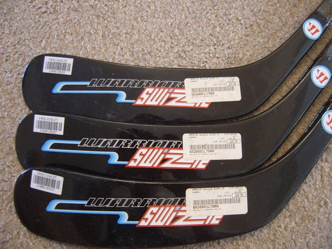 Hockey Stick Blades- Three (3) Warrior Swizzle Draper LH Replacement Blades Junior
