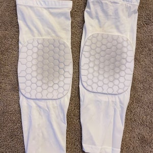 White Padded Knee football/lacrosse Leg Sleeves
