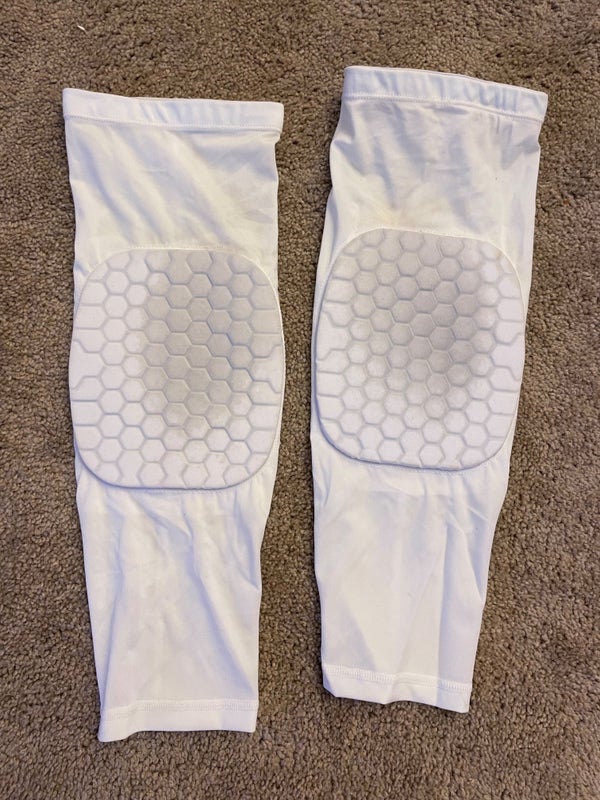 White Padded Knee football/lacrosse Leg Sleeves