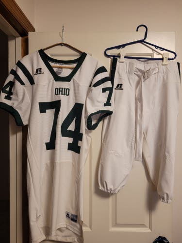 Ohio University Bobcats Football Uniform Jersey Pants Game Set Adult Men's Large L Russell Athletic