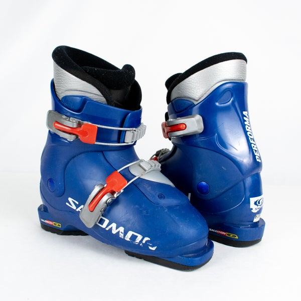 Used Salomon Performa T2 Downhill Ski Boots Mondo 20.0 Kid's 13.5 US Blue