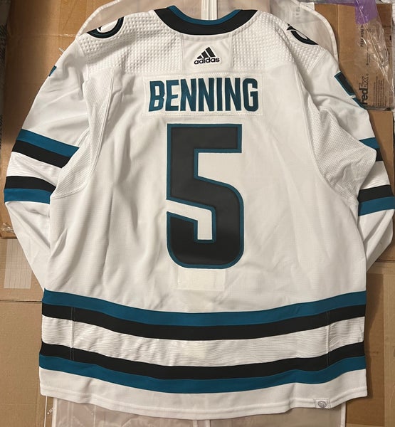 2022 Global Series San Jose Sharks Hockey Adidas Mic White Jersey