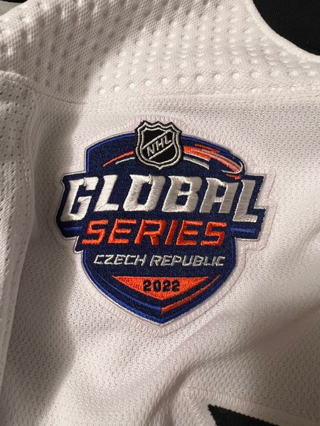 2022 Global Series San Jose Sharks Hockey Adidas Mic White Jersey