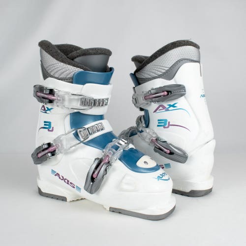 Used Axis AX 3J Downhill Ski Boots Mondo 23.5 Women's 6.5 US White