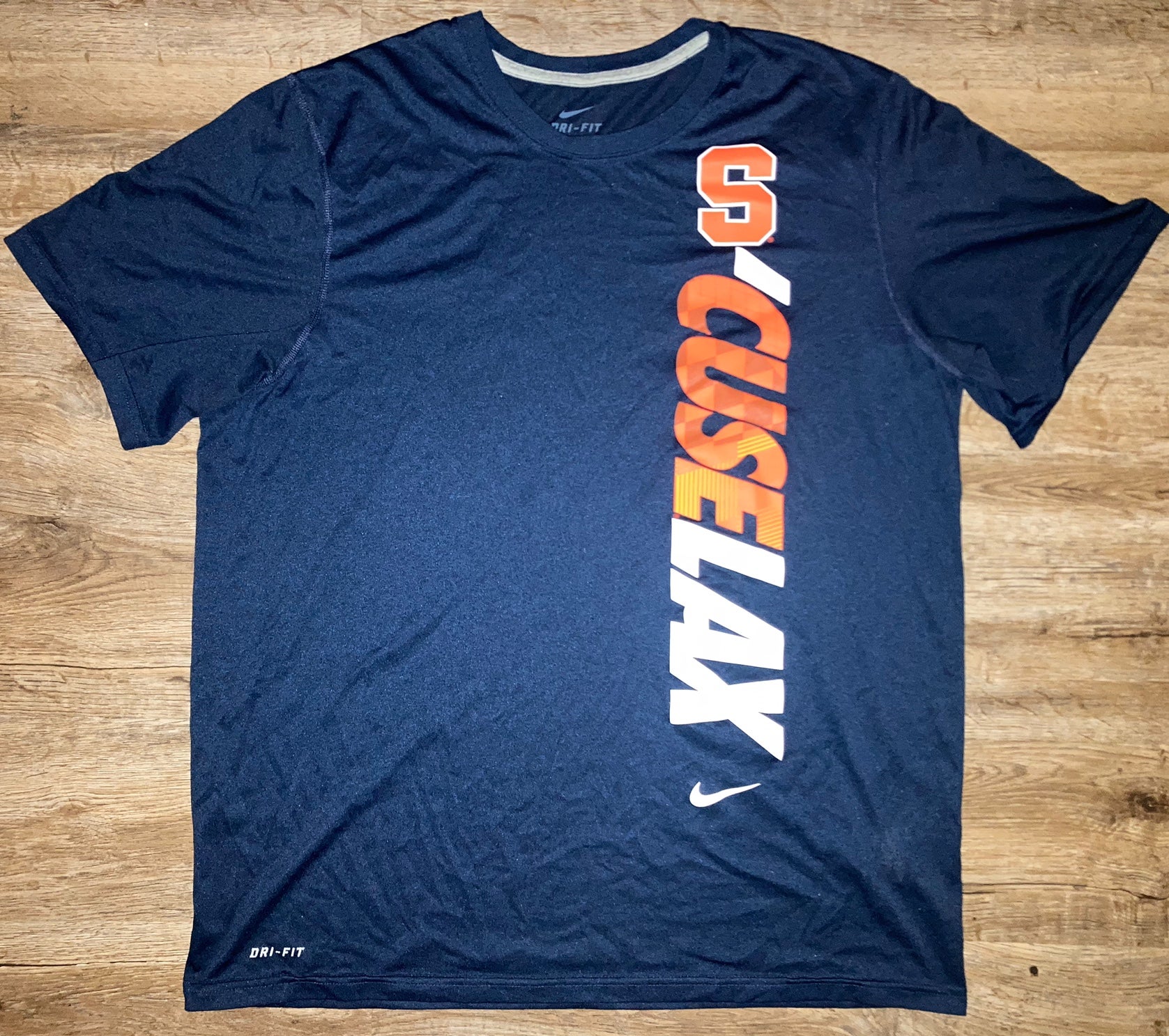 Nike / Men's Syracuse Orange Grey Dri-FIT Long Sleeve Hoodie T-Shirt