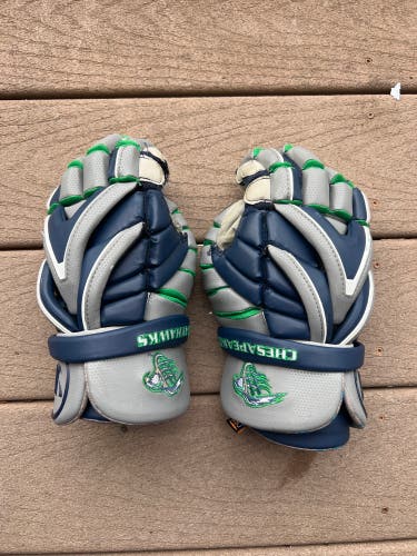 MLL Bayhawks Mark Glicini Game Used Warrior Evo Gloves