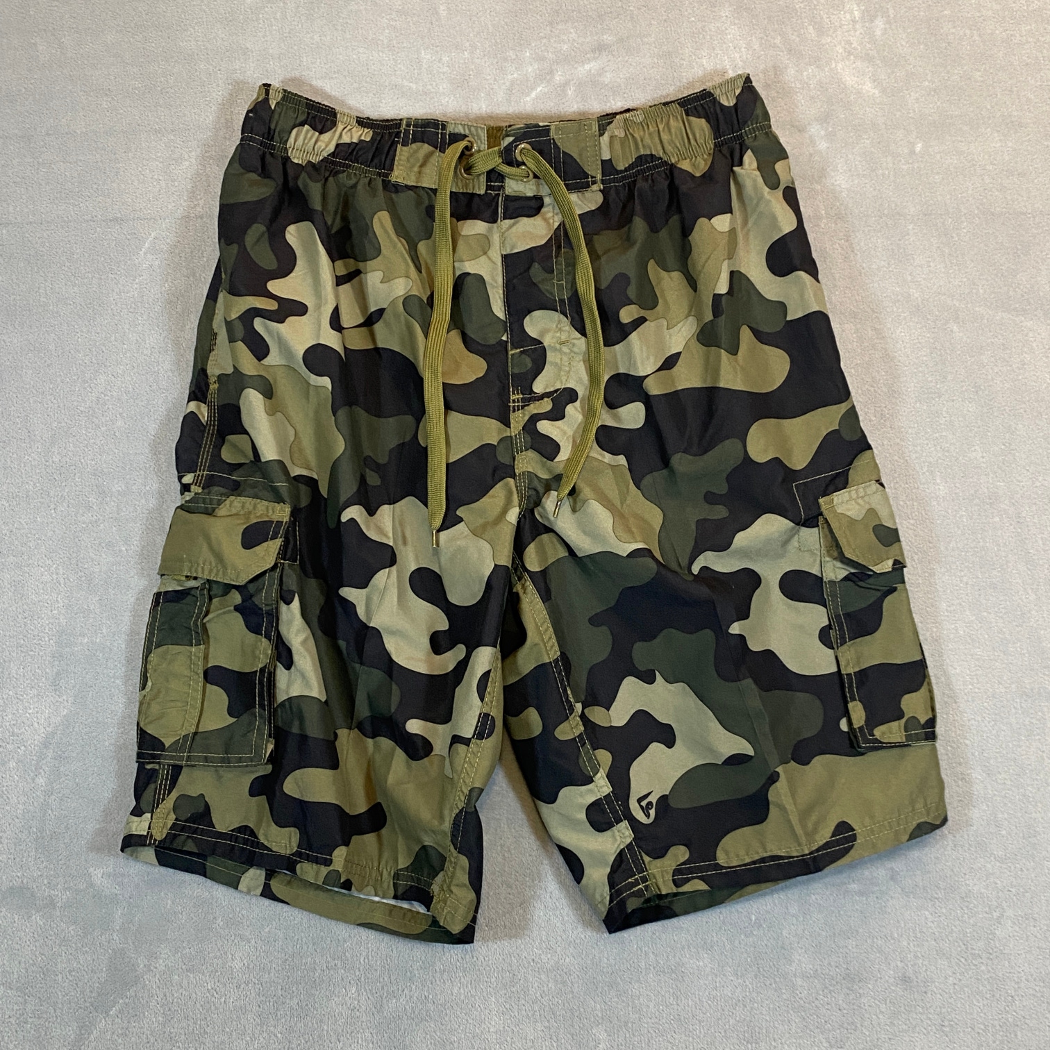 KANU Surf Board Shorts Mens Large Camouflage 10" Drawstring Mesh-Lined Pockets