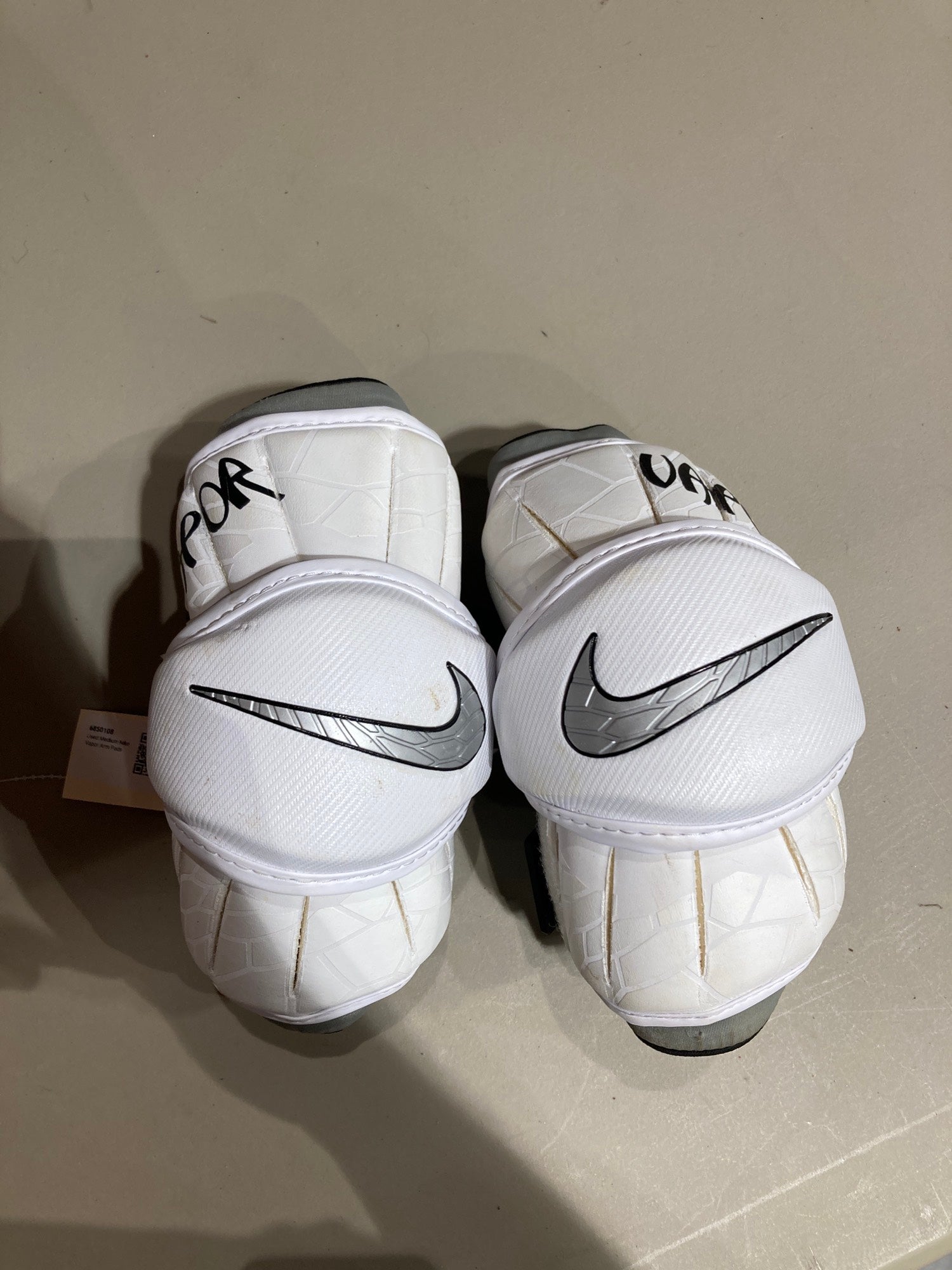 Nike Vapor Elite Lacrosse Arm Pads White / Medium