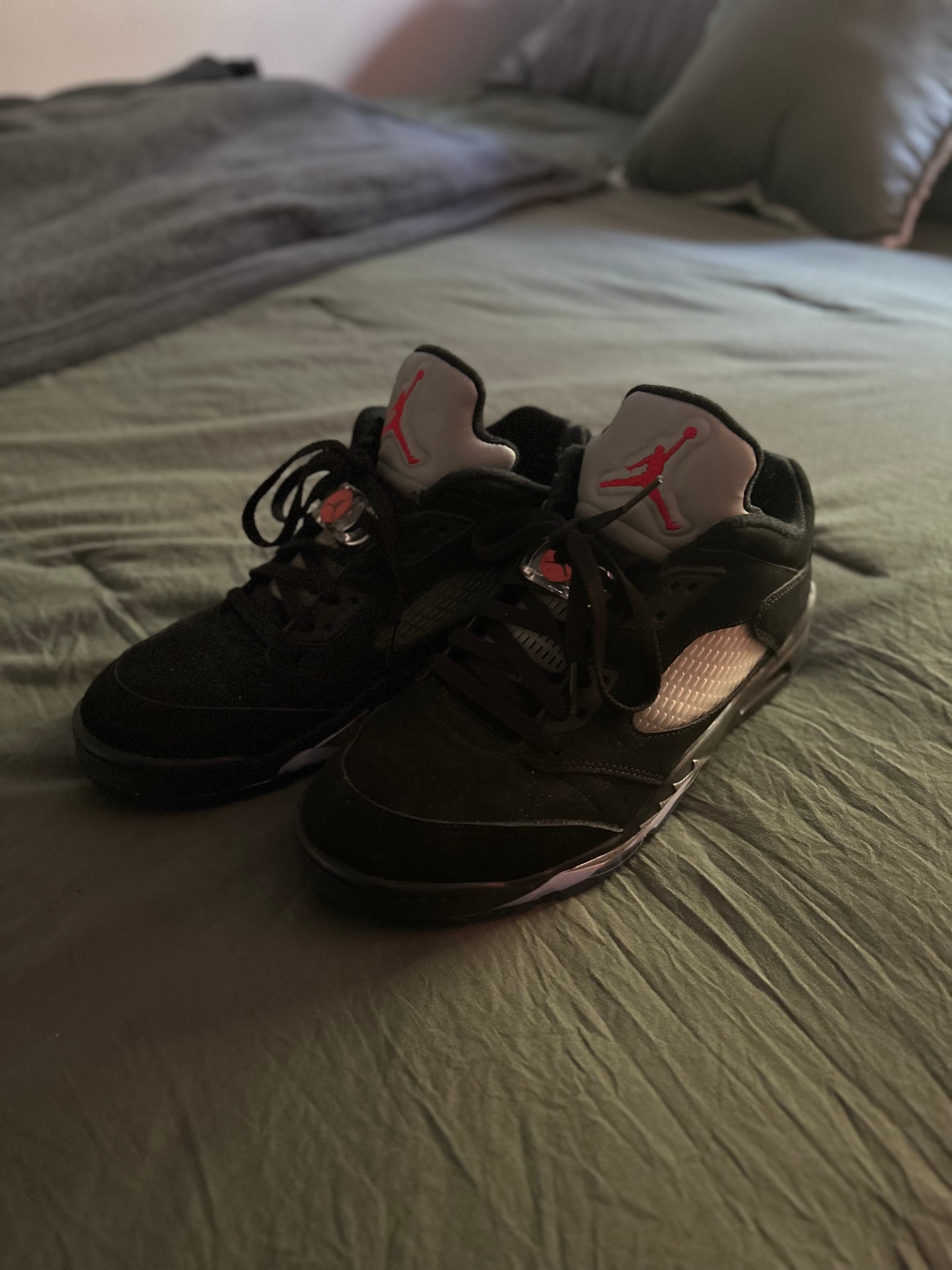 Used Jordan 5 Retro Low Black Metallic Golf Shoes