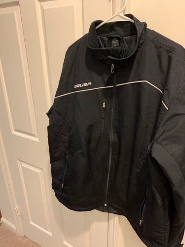 Black Mid-weight Bauer Hockey Warmup Jacket Large