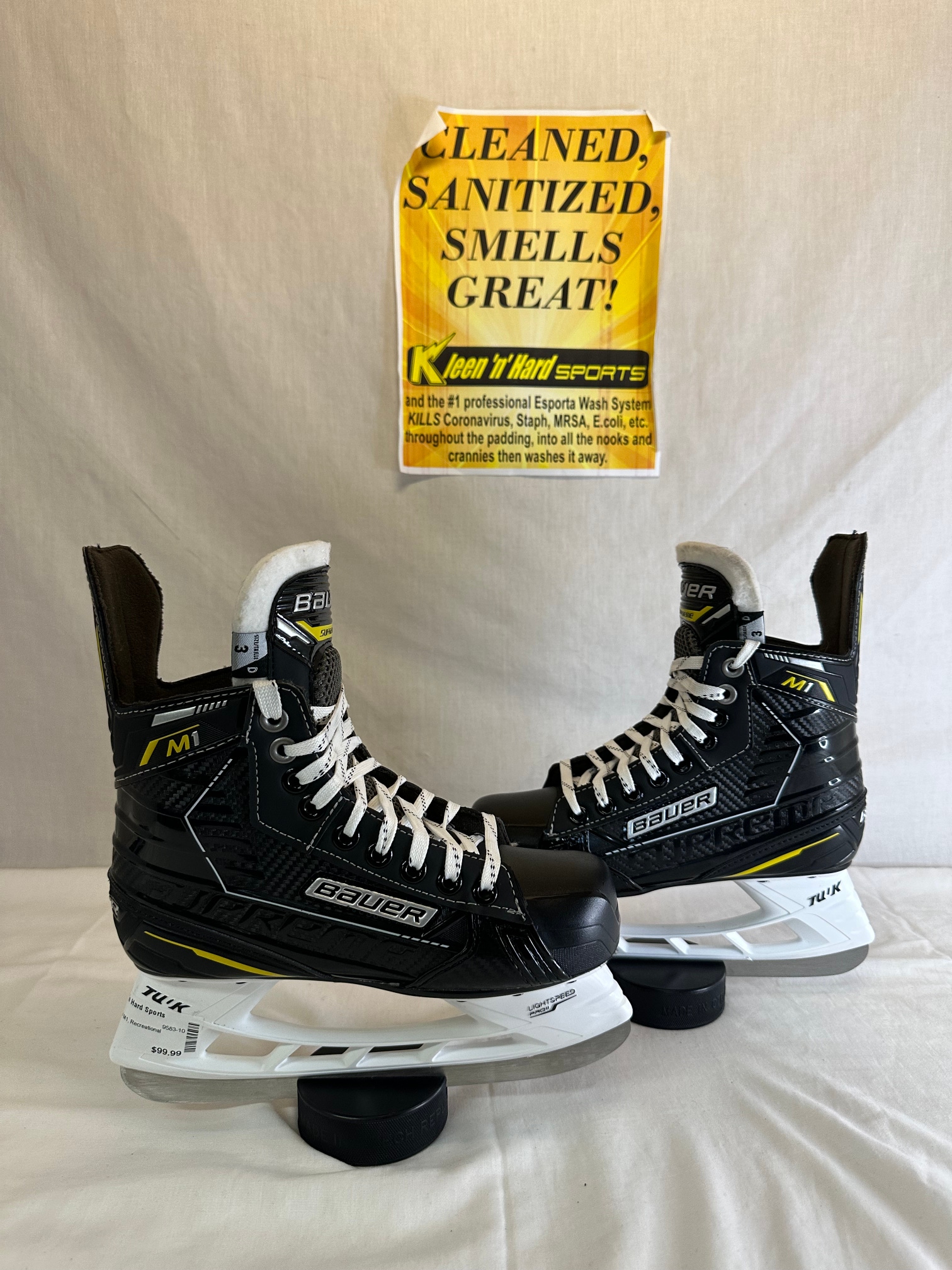 Used Bauer Supreme M1 Hockey Skates Regular Width Size 3
