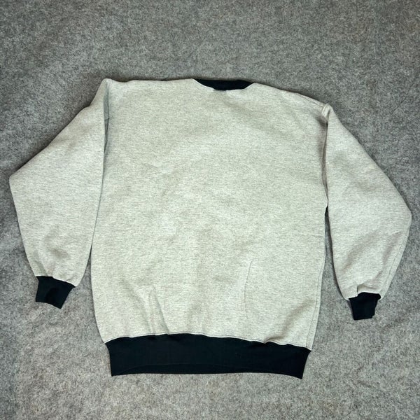 Vtg Oakland Raiders Mens Sweatshirt Medium Gray Black Crew Neck Ringer  Football | SidelineSwap