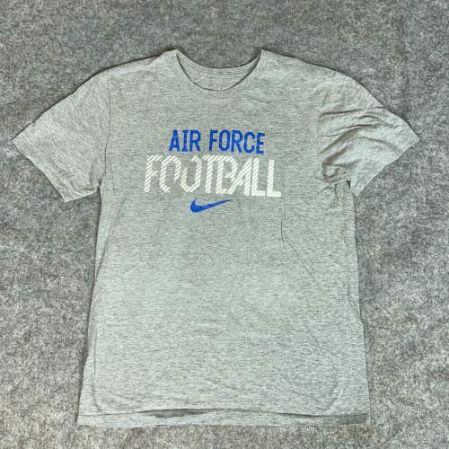 Air Force Falcons Mens Shirt Medium Gray Nike Short Sleeve Tee Top NCAA Football