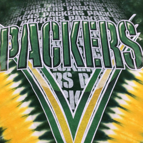 Green Bay Packers - Yellow & Green Tie Dye Shirt. XL.